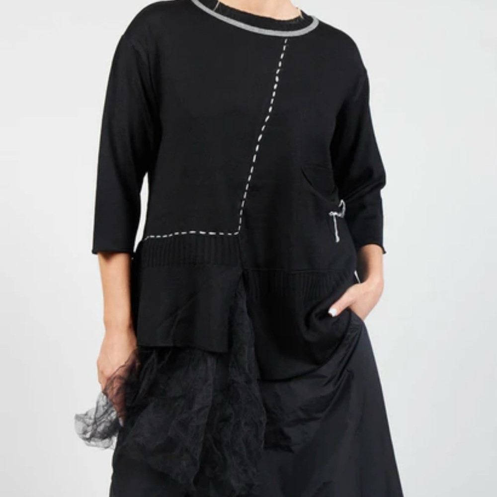 Tulle Detailed Sweater - Melange
Black